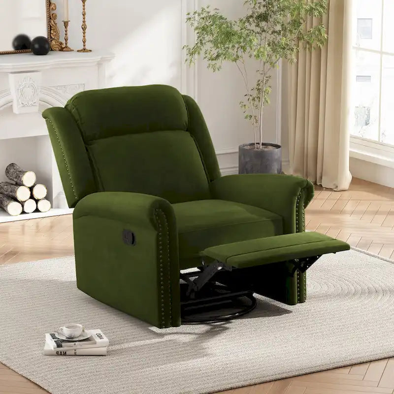 360 Swivel Velvet Recliner Chair