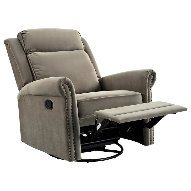 360 Swivel Velvet Recliner Chair