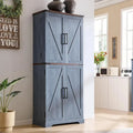 72-Inch Farmhouse Kitchen Pantry Storage Cabinet with Barn Doors