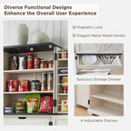 72-Inch Farmhouse Kitchen Pantry Storage Cabinet with Barn Doors