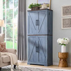 72-Inch Farmhouse Kitchen Pantry Storage Cabinet with Barn Doors