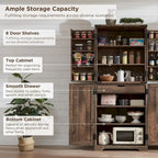 72-Inch Farmhouse Kitchen Pantry Storage Cabinet with Barn Doors