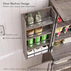 72-Inch Farmhouse Kitchen Pantry Storage Cabinet with Barn Doors