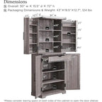 72-Inch Farmhouse Kitchen Pantry Storage Cabinet with Barn Doors