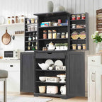 72-Inch Farmhouse Kitchen Pantry Storage Cabinet with Barn Doors