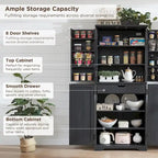 72-Inch Farmhouse Kitchen Pantry Storage Cabinet with Barn Doors