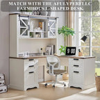 42-Inch Farmhouse Desk Hutch with Sliding Barn Door