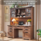 42-Inch Farmhouse Desk Hutch with Sliding Barn Door