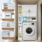 Over-the-Toilet Storage Cabinet with Open Shelves and Cabinet Doors