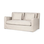 Beige Slipcover Two Seater Sofa