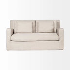 Beige Slipcover Two Seater Sofa