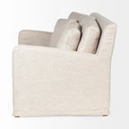 Beige Slipcover Two Seater Sofa