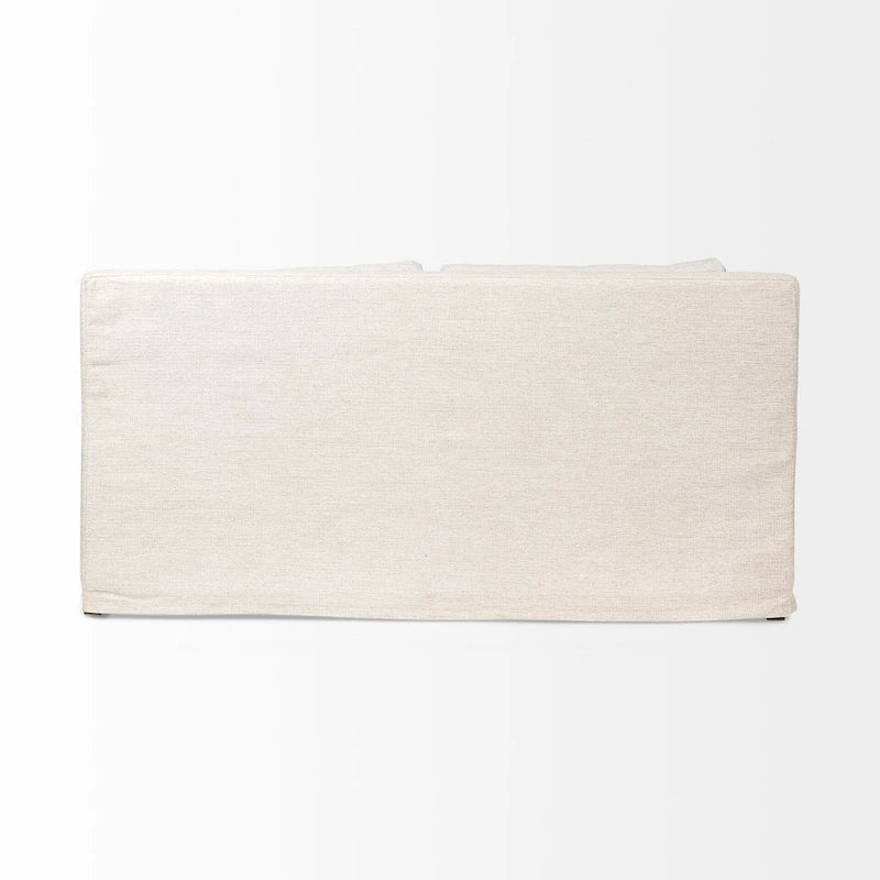 Beige Slipcover Two Seater Sofa