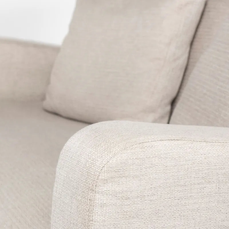 Beige Slipcover Two Seater Sofa
