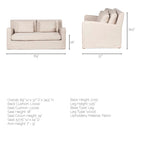 Beige Slipcover Two Seater Sofa