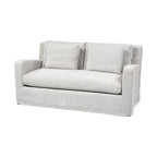Beige Slipcover Two Seater Sofa