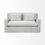 Beige Slipcover Two Seater Sofa