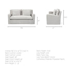 Beige Slipcover Two Seater Sofa