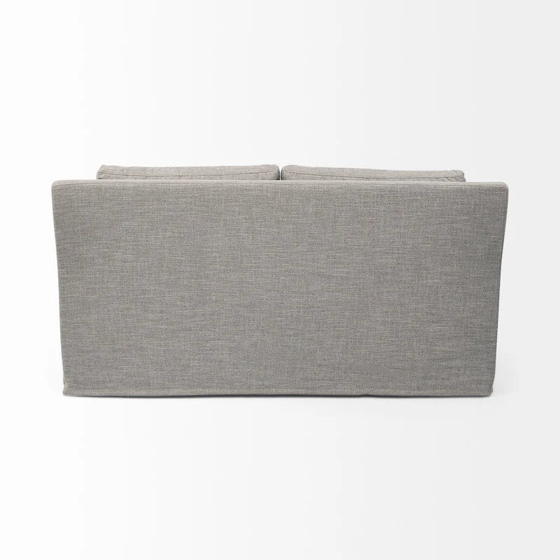 Beige Slipcover Two Seater Sofa