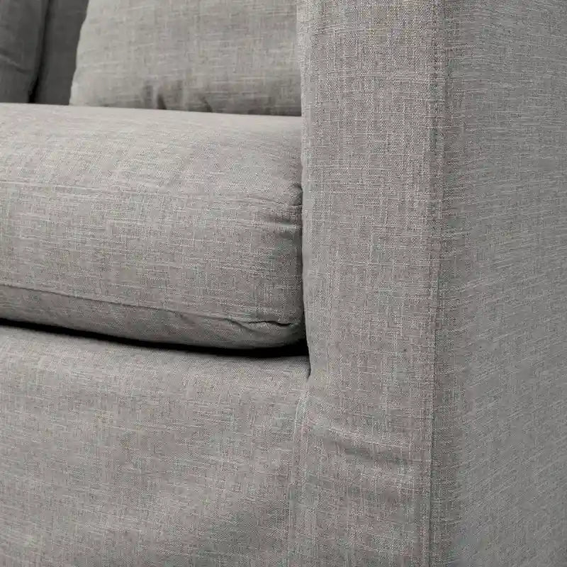 Beige Slipcover Two Seater Sofa