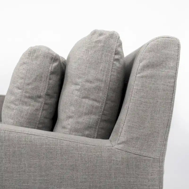Beige Slipcover Two Seater Sofa