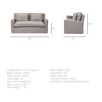 Beige Slipcover Two Seater Sofa
