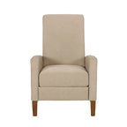 Upholstered Push-Back Recliner Chair with Rubberwood Legs