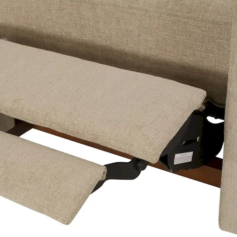 Upholstered Push-Back Recliner Chair with Rubberwood Legs