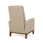Upholstered Push-Back Recliner Chair with Rubberwood Legs