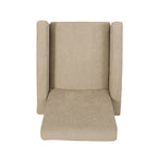 Upholstered Push-Back Recliner Chair with Rubberwood Legs