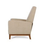 Upholstered Push-Back Recliner Chair with Rubberwood Legs