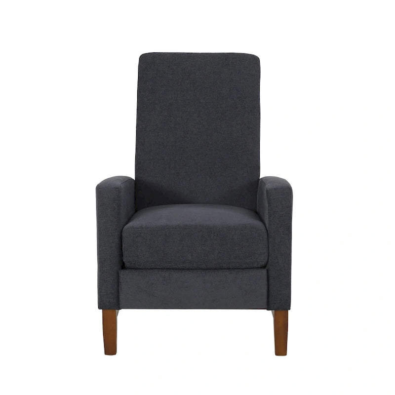 Upholstered Push-Back Recliner Chair with Rubberwood Legs
