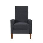 Upholstered Push-Back Recliner Chair with Rubberwood Legs