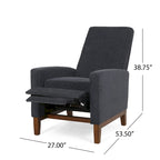 Upholstered Push-Back Recliner Chair with Rubberwood Legs