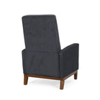 Upholstered Push-Back Recliner Chair with Rubberwood Legs