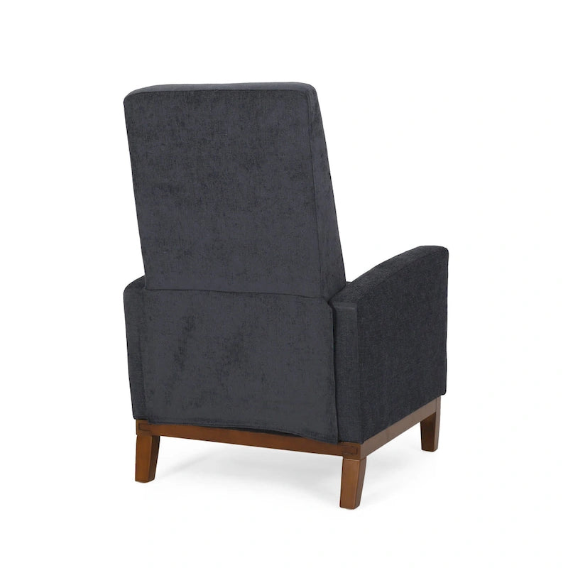 Upholstered Push-Back Recliner Chair with Rubberwood Legs