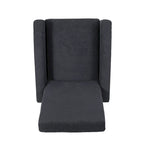 Upholstered Push-Back Recliner Chair with Rubberwood Legs