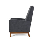Upholstered Push-Back Recliner Chair with Rubberwood Legs