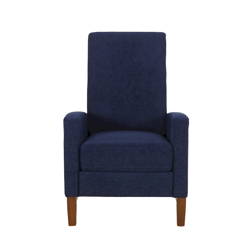 Upholstered Push-Back Recliner Chair with Rubberwood Legs