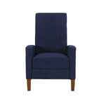 Upholstered Push-Back Recliner Chair with Rubberwood Legs