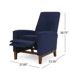 Upholstered Push-Back Recliner Chair with Rubberwood Legs
