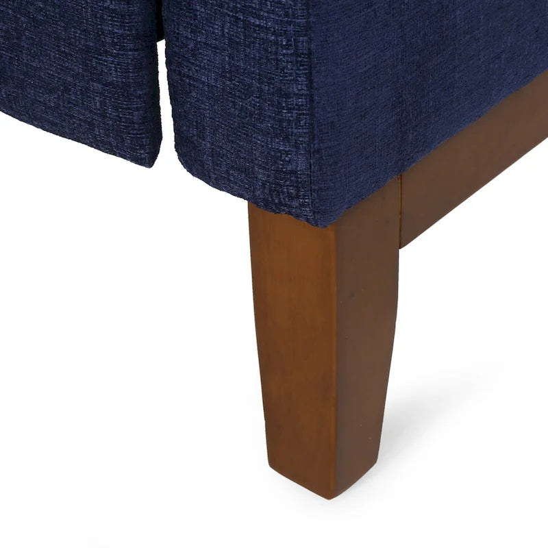 Upholstered Push-Back Recliner Chair with Rubberwood Legs
