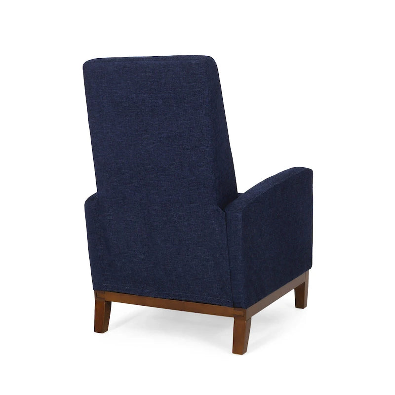 Upholstered Push-Back Recliner Chair with Rubberwood Legs