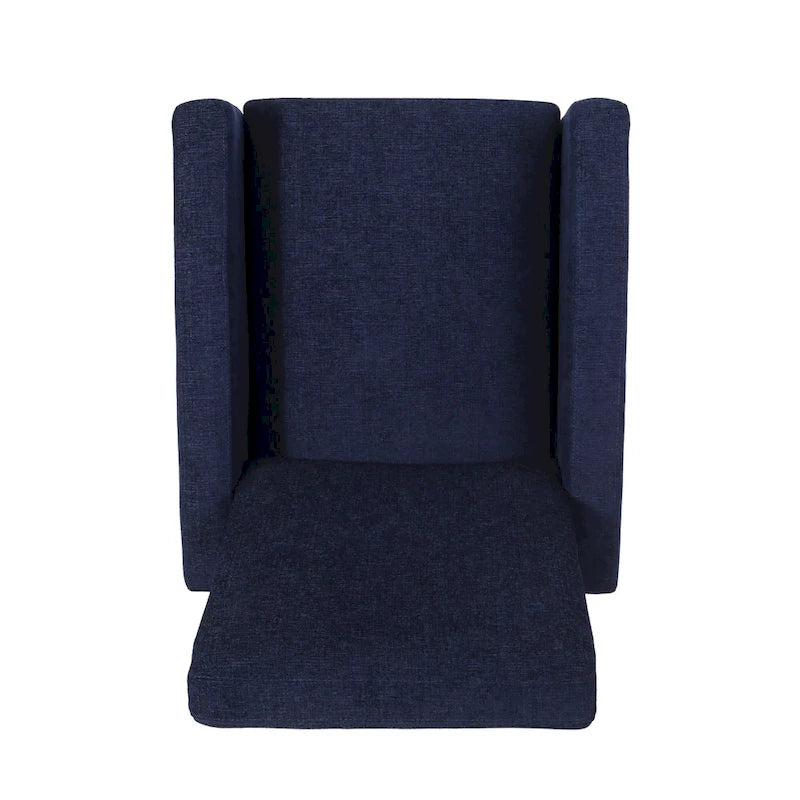 Upholstered Push-Back Recliner Chair with Rubberwood Legs