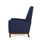 Upholstered Push-Back Recliner Chair with Rubberwood Legs