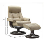 Set aus Ledersessel und Hocker