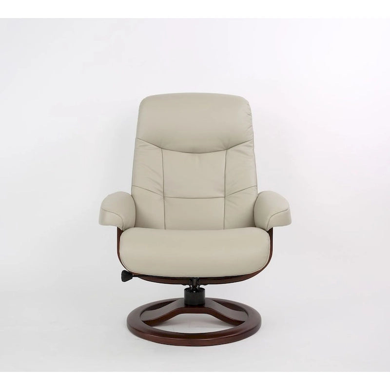 Set aus Ledersessel und Hocker