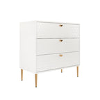 3-Drawer Dresser Chest with Metal Legs