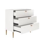 3-Drawer Dresser Chest with Metal Legs
