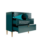 3-Drawer Dresser Chest with Metal Legs